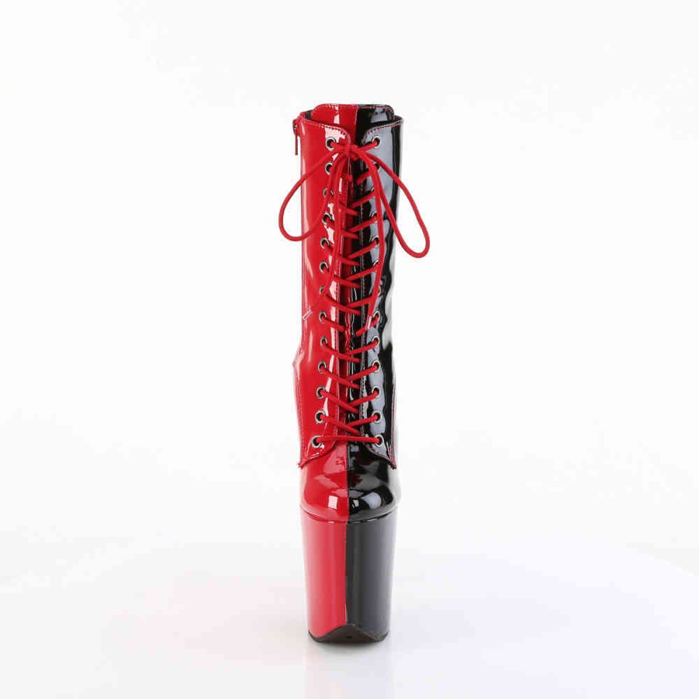 Pleaser - FLAMINGO-1040TT Bottes de plate-forme, Pole dance chaussures - Rouge/Noir